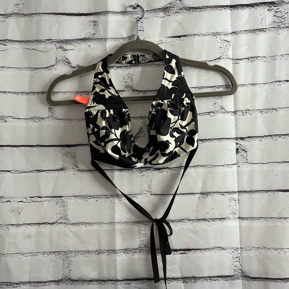 Kate Spade x Balenciaga Vintage Road Trip Floral Halter Bikini Swim Top 36 Y2K